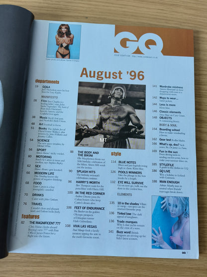 GQ Magazine August 1996 RARE (1085) Elle Macpherson JACK NICHOLSON HARRY HILL