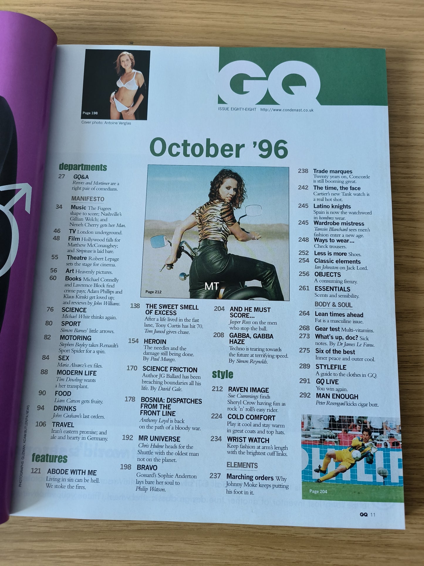 GQ Magazine October 1996 British RARE (1086) Sheryl Crow SOPHIE ANDERTON