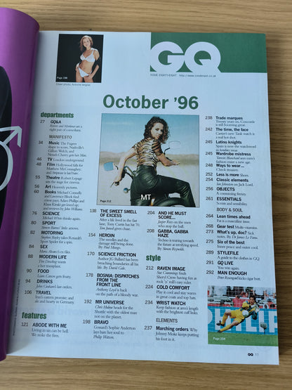 GQ Magazine October 1996 British RARE (1086) Sheryl Crow SOPHIE ANDERTON