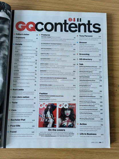 GQ Magazine April 2011 British RARE (1086) DAISY LOWE BARACK OBAMA ELTON JOHN