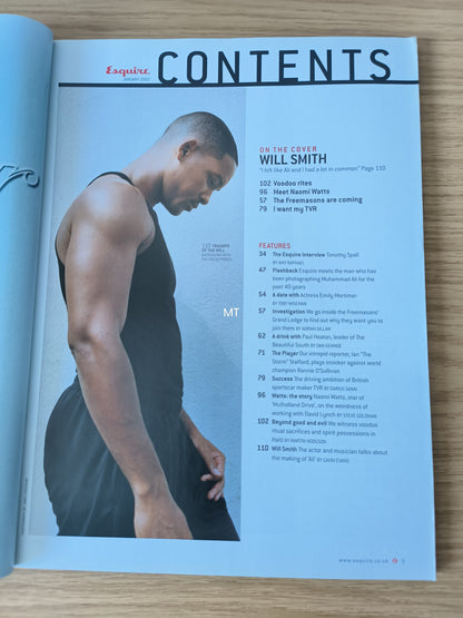 ESQUIRE Magazine January 2002 (1087) Will Smith EMILY MORTIMER NAOMI WATTS