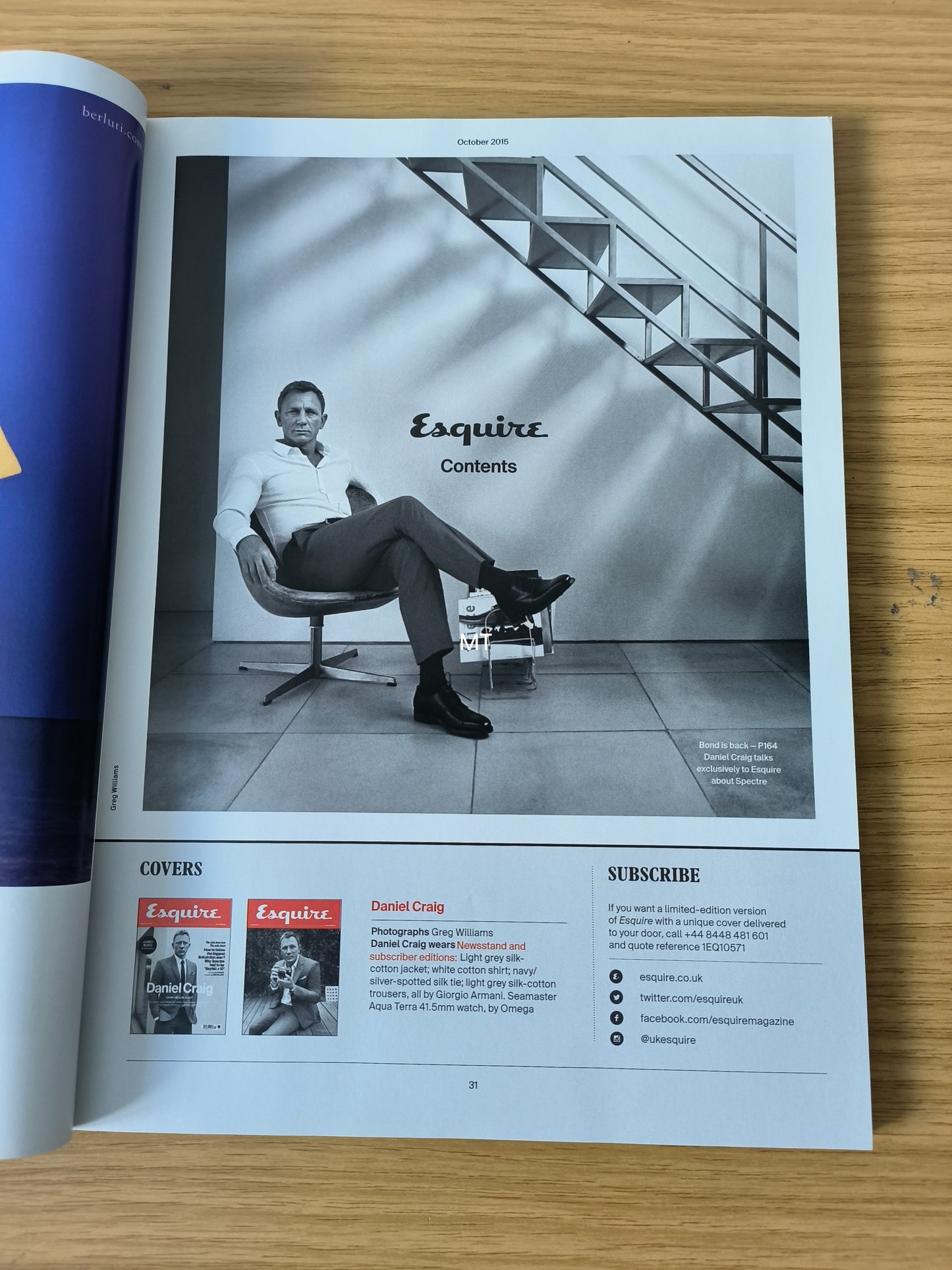 ESQUIRE Magazine October 2015 (1087) Daniel Craig Limited Edition Cover Spectre 007
