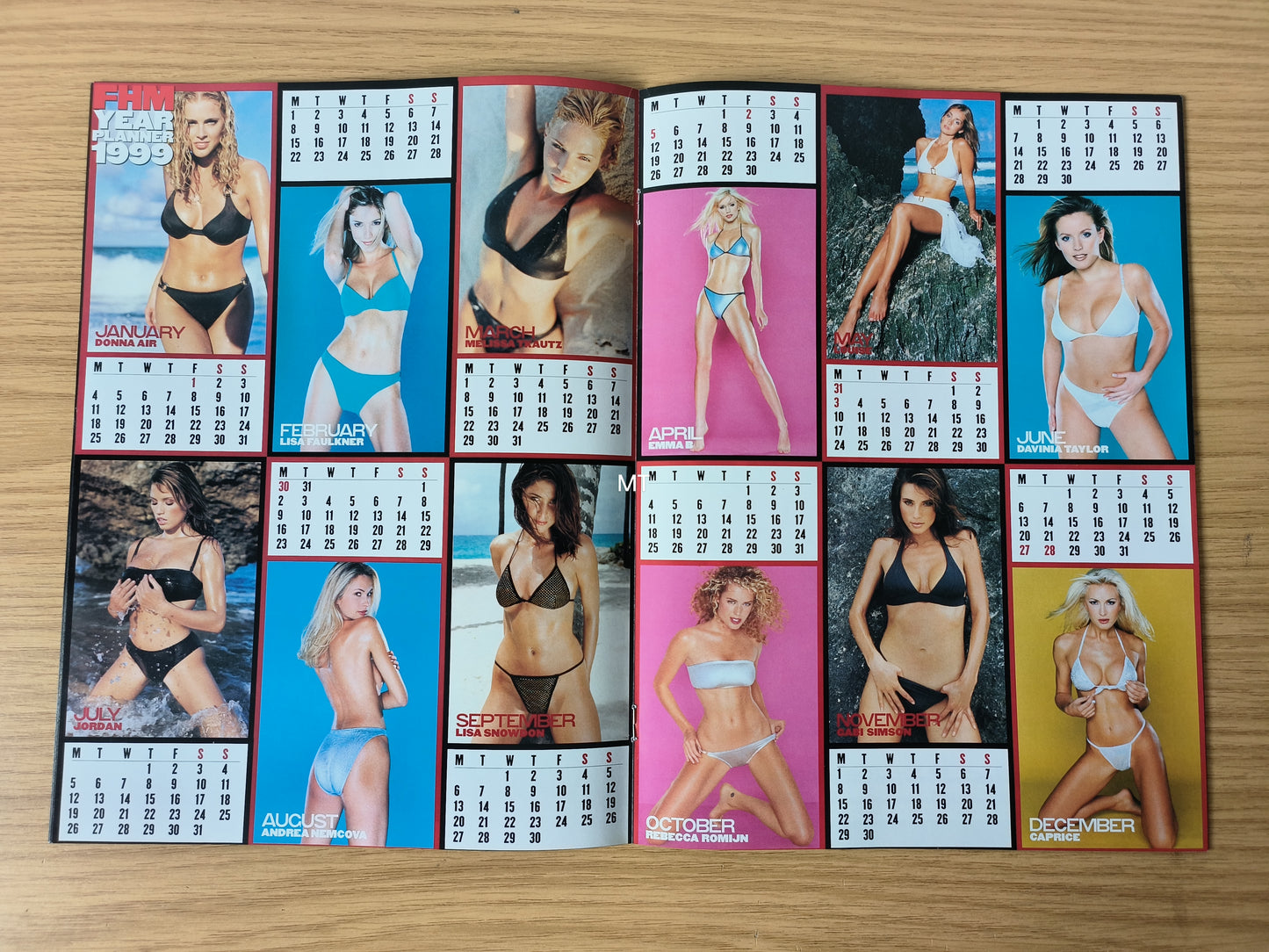 FHM Magazine Calendar 1999 (1089) Donna Air Caprice Lisa Snowdon