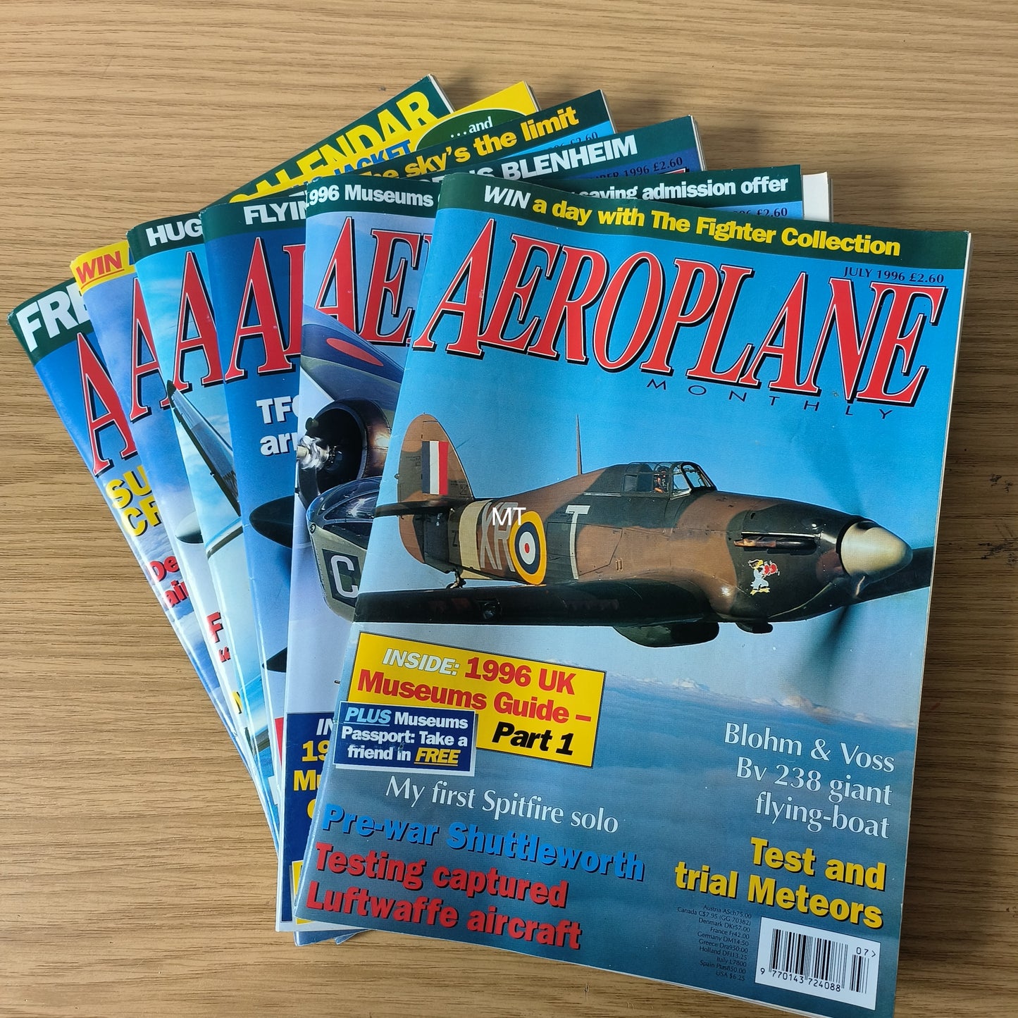 6x Aeroplane Monthly Magazines 1996 Bundle/Job Lot (0093) P-51 Luftwaffe