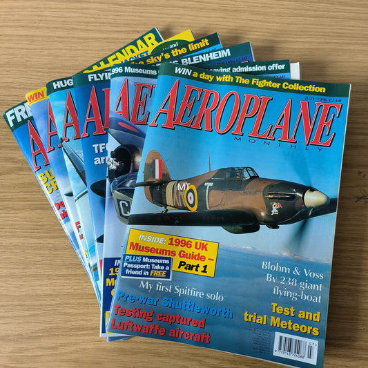 6x Aeroplane Monthly Magazines 1996 Bundle/Job Lot (0093) P-51 Luftwaffe