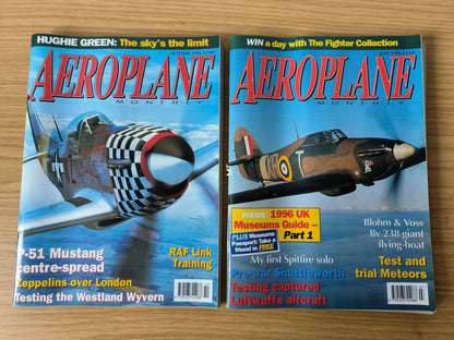 6x Aeroplane Monthly Magazines 1996 Bundle/Job Lot (0093) P-51 Luftwaffe