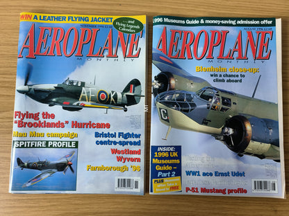 6x Aeroplane Monthly Magazines 1996 Bundle/Job Lot (0093) P-51 Luftwaffe