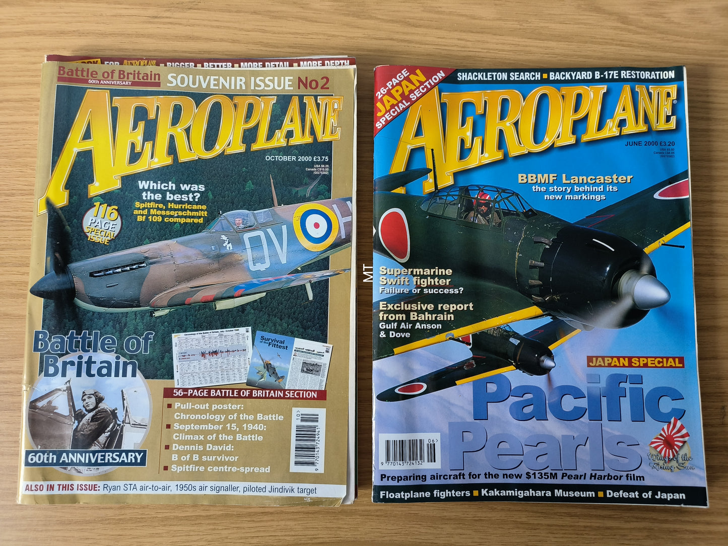 6x Aeroplane Monthly Magazines 2000 Bundle/Job Lot (0094) BBMF Lancaster Battle of Britain
