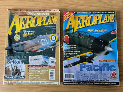 6x Aeroplane Monthly Magazines 2000 Bundle/Job Lot (0094) BBMF Lancaster Battle of Britain