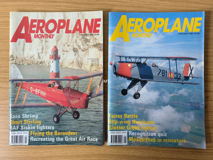 4x Aeroplane Monthly Magazines 1991 Bundle/Job Lot (0095) Spitfire Siskin Mew Gull