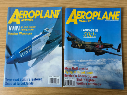 4x Aeroplane Monthly Magazines 1991 Bundle/Job Lot (0095) Spitfire Siskin Mew Gull