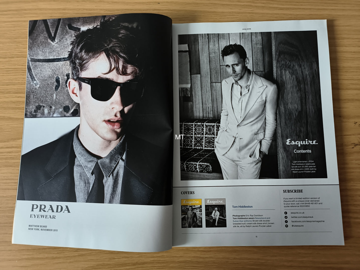 ESQUIRE Magazine June 2016 LIMITED EDITION RARE (1091) Tom Hiddleston Christian Slater