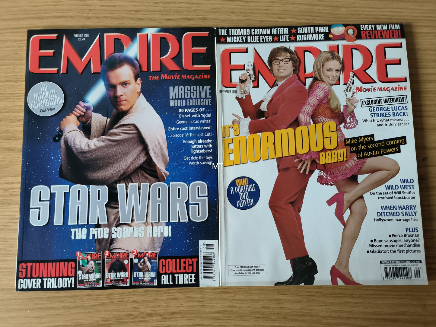 2x EMPIRE Magazines 1999 Bundle/Job Lot (0101) Star Wars George Lucas Mike Myers