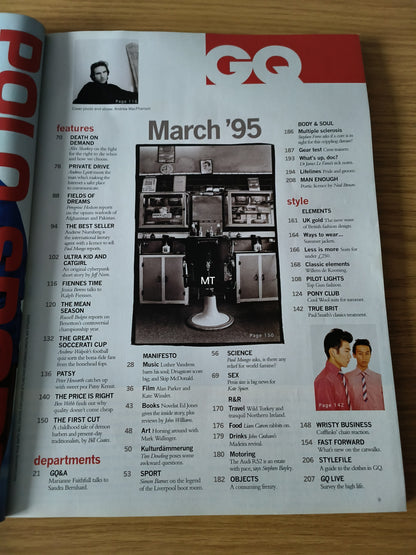 GQ Magazine March 1995 (1095) Ralph Fiennes PATSY KENSIT PAUL SMITH