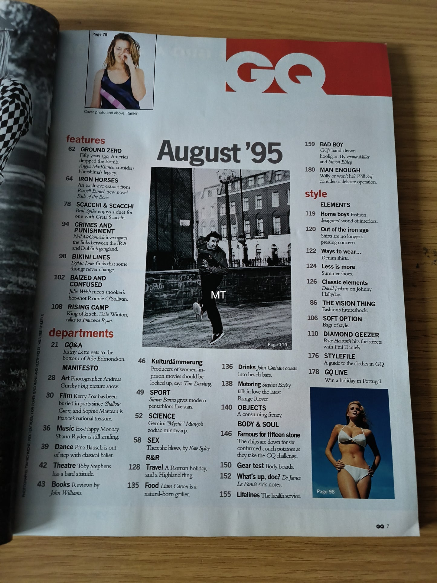 GQ Magazine August 1995 (1095) Greta Scacchi Sophie Marceau Shaun Ryder