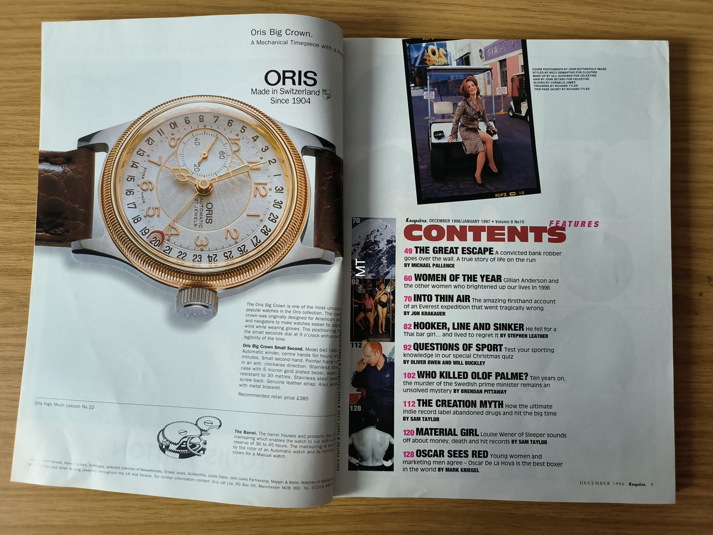 ESQUIRE Magazine December 1996/January 1997 (1097) Gillian Anderson Louise Wener