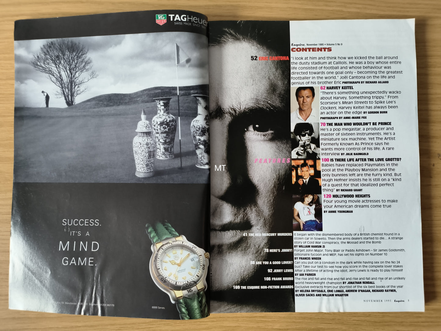 ESQUIRE Magazine November 1995 (1097) ERIC CANTONA Diane Lane Harvey Keitel Jeff Goldblum