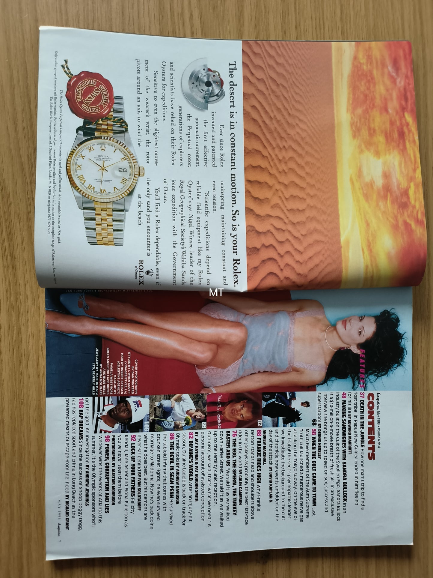 ESQUIRE Magazine May 1996 (1097) Sandra Bullock Sean Penn Felicity Kendall