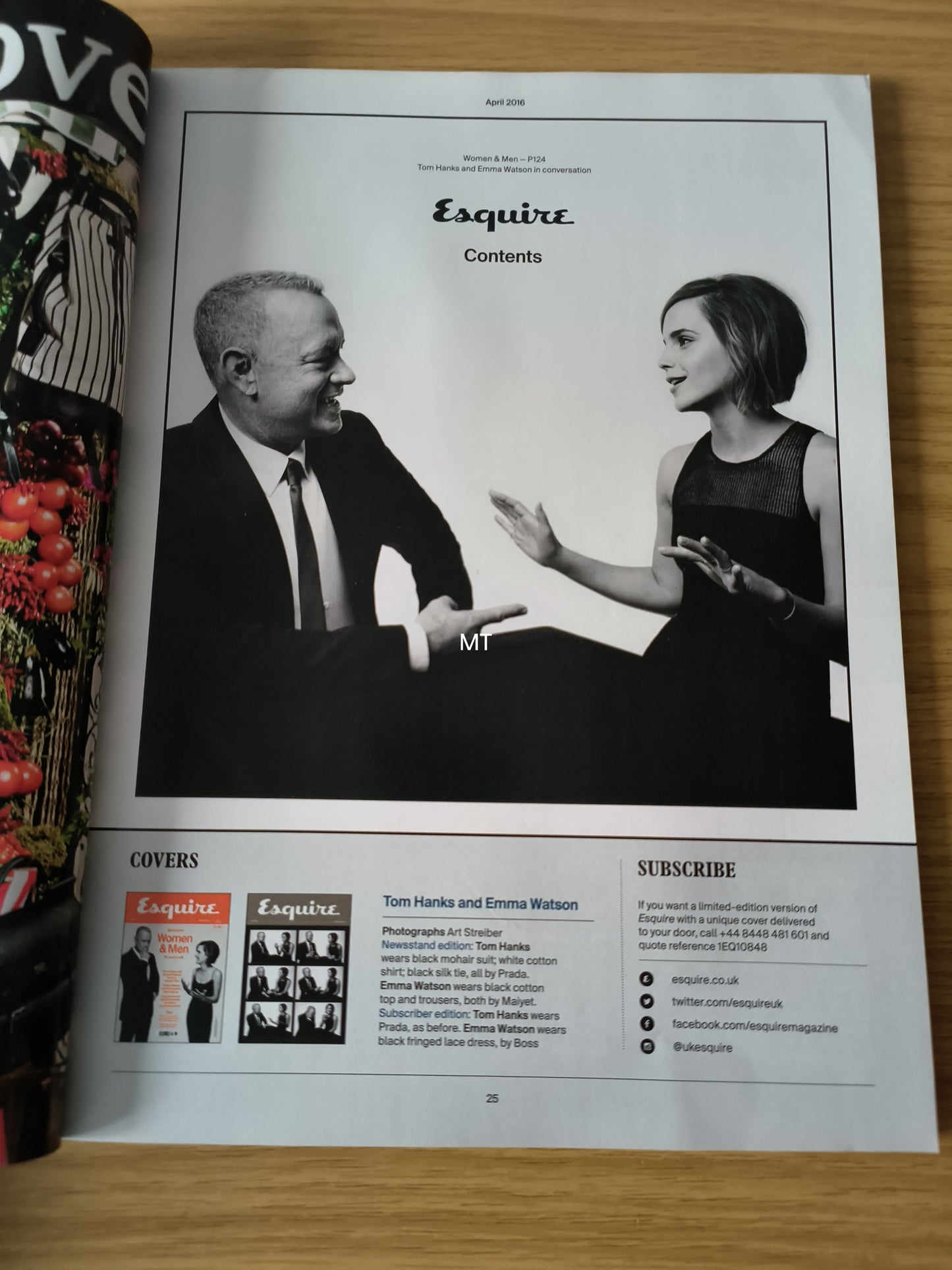 ESQUIRE Magazine April 2016 RARE LIMITED (1102) Tom Hanks Emma Watson