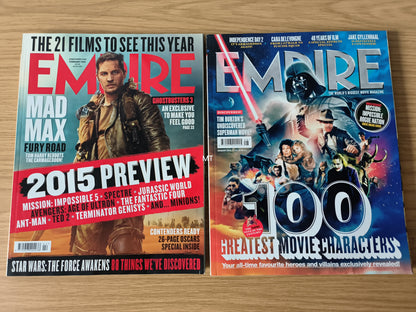 12x EMPIRE Magazines 2015 Full Year Bundle/Job Lot (0105) Suicide Squad Batman Superman Avenges