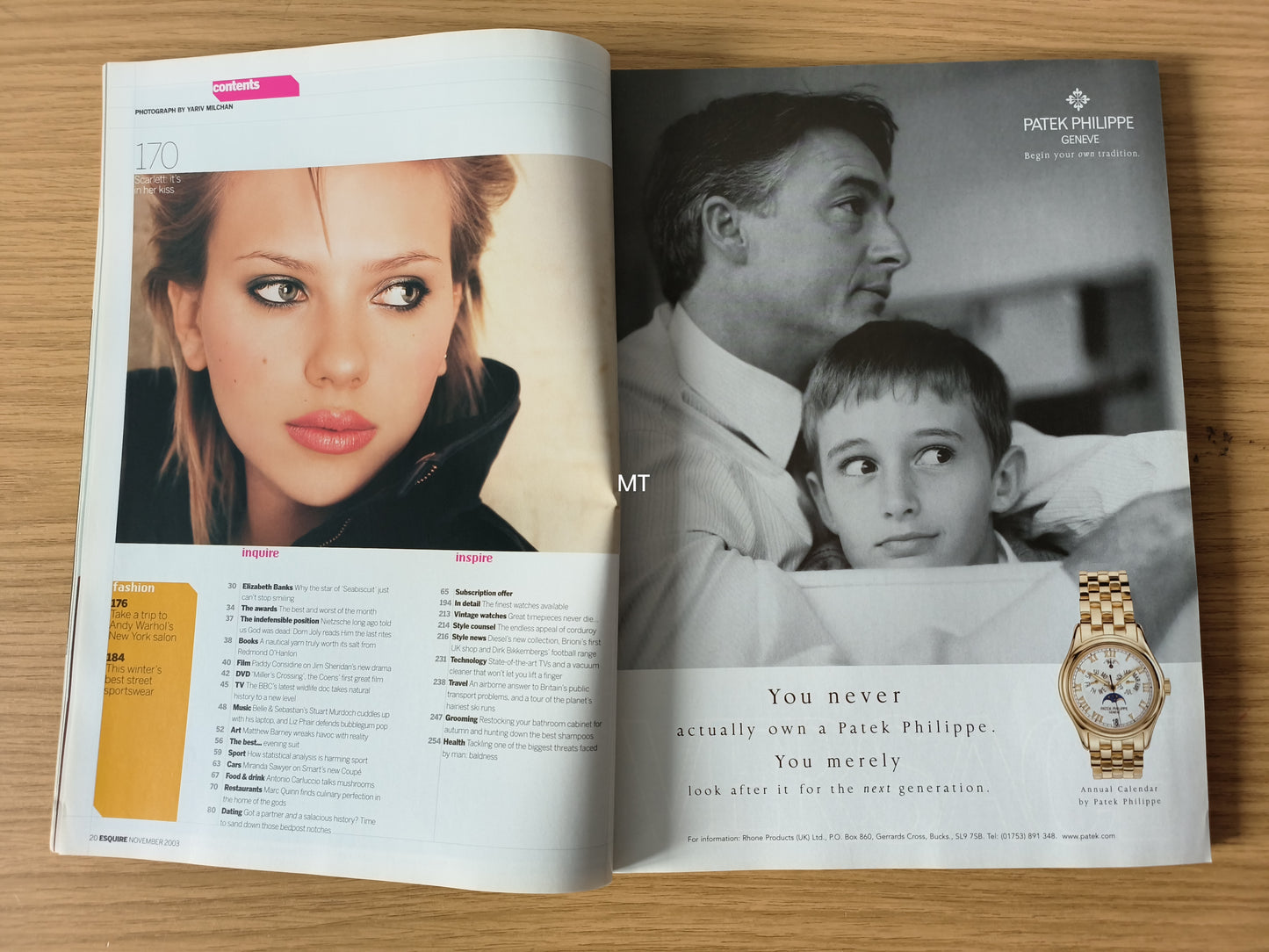 ESQUIRE Magazine November 2003 RARE (1106) Meg Ryan Scarlett Johansson Clint Eastwood