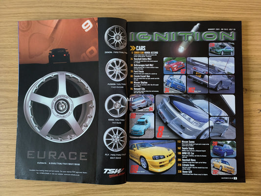 MAX POWER Magazine August 2001 (1107) MK1 Golf GTi Mazda Astra Saxo