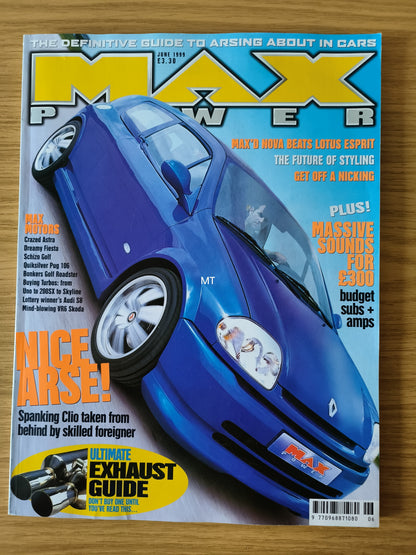 MAX POWER Magazine June 1999 (1108) Golf GTi Audi S8 Ford Fiesta XR2i