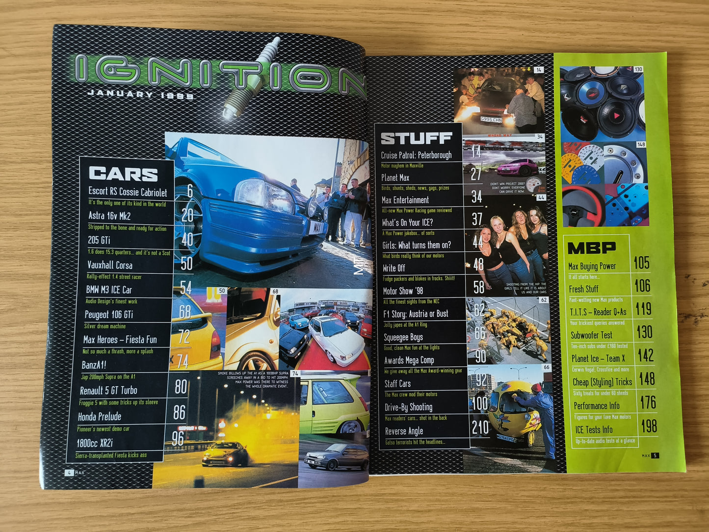 MAX POWER Magazine January 1999 (1108) Cabrio 4x4 Cossie, Astra, 205, Corsa, 106, BMW