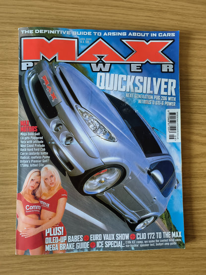 MAX POWER Magazine August 2000 (1109) Jakki Degg Golf Mk4 Escort Cabriolet