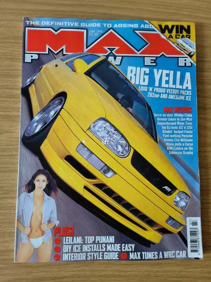 MAX POWER Magazine June 2000 (1109) Leilani BMW 320i Ford Fiesta Siubaru Impreza