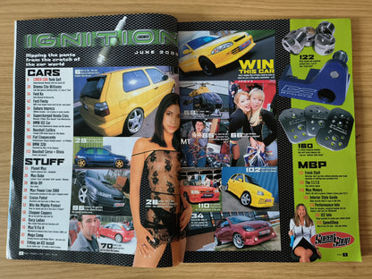 MAX POWER Magazine June 2000 (1109) Leilani BMW 320i Ford Fiesta Siubaru Impreza