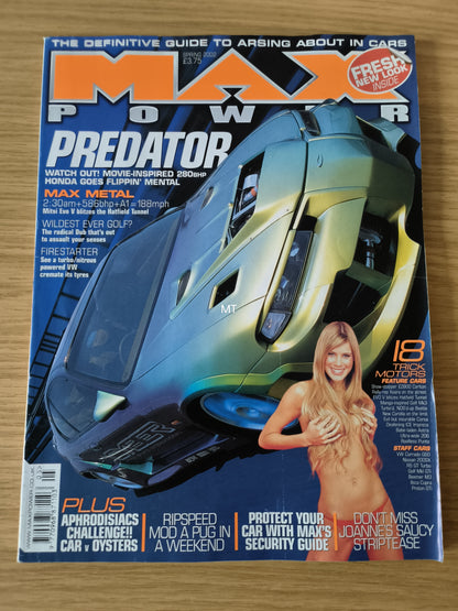MAX POWER Magazine Spring 2002 (1109) Joanne Nissan R5 GT Turbo Golf Proton