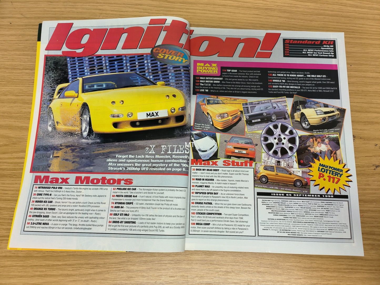 MAX POWER Magazine September 1998 (1110) MK2 Golf Nova Fiesta Cossie Civic
