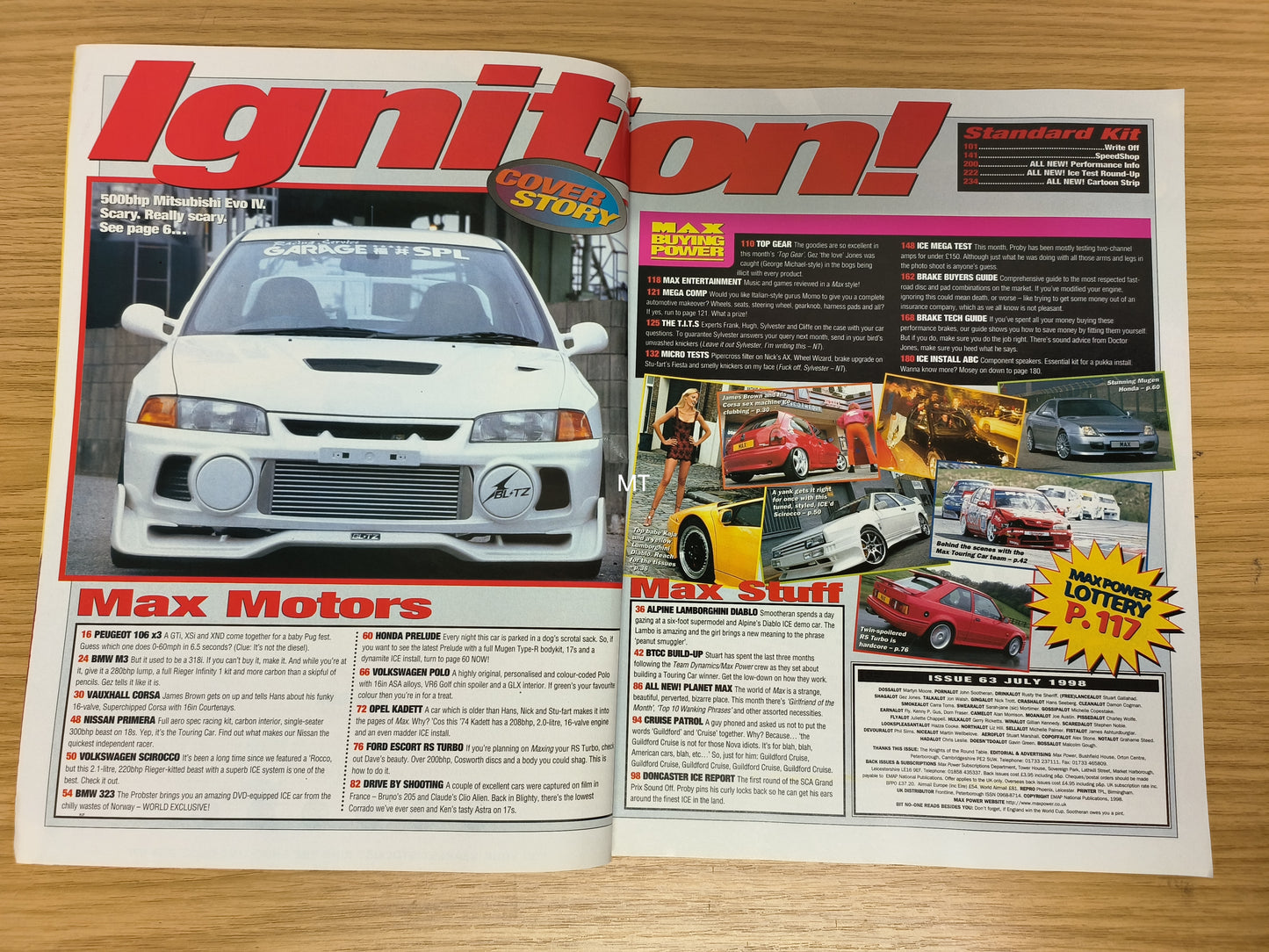 MAX POWER Magazine July 1998 (1110) Volkswagen Scirocco BMW 323 Honda Prelude