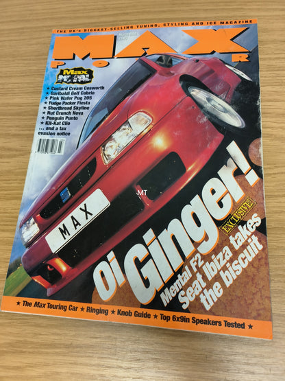 MAX POWER Magazine March 1998 (1110) Cosworth Golf Cabrio 205 Nova RS2000 Skyline