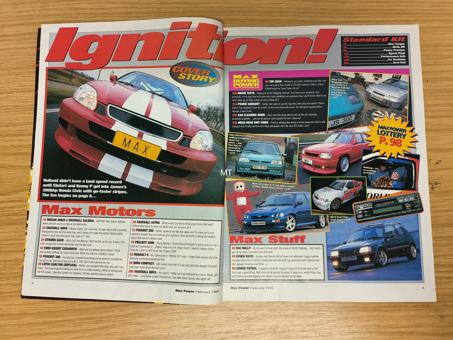 MAX POWER Magazine February 1998 (1110) Dynamite Honda Civic