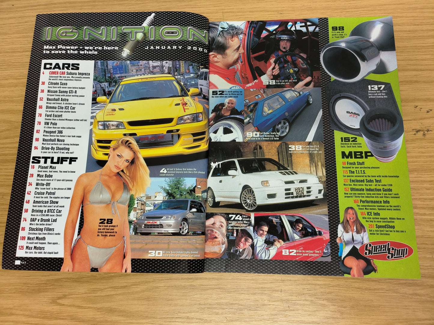 MAX POWER Magazine January 2000 (1111) Lynnsey Ward Subaru Impreza Ford Escort