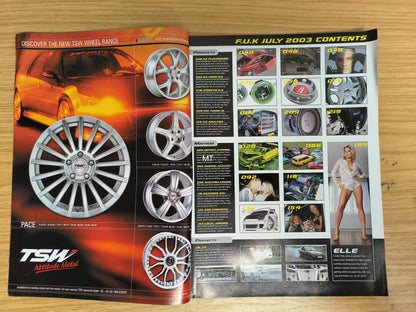 FAST CAR Magazine July 2003 RARE (1116) Elle Taylor Supra TT Cali Ibiza MR2