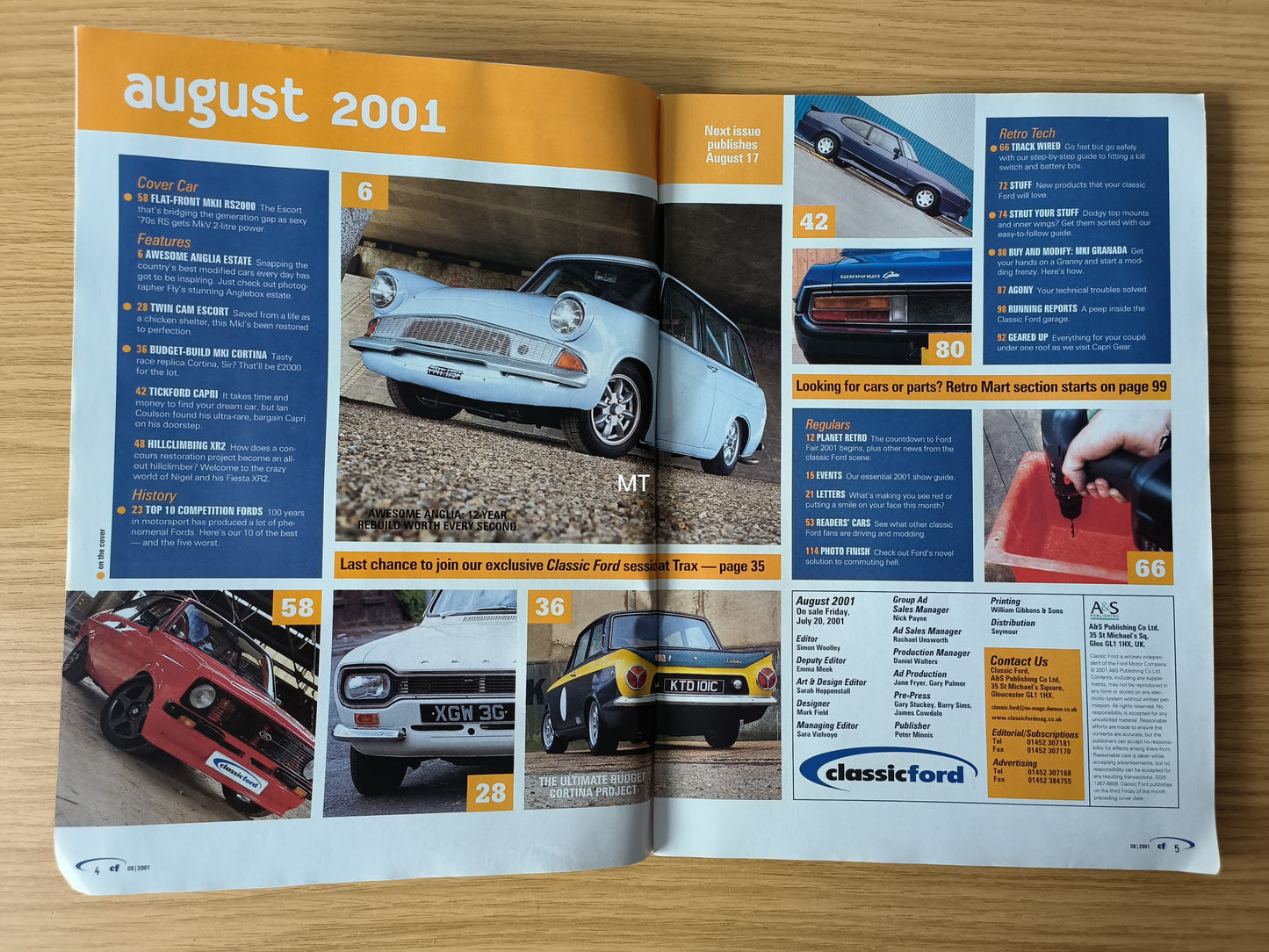 CLASSIC FORD Magazine August 2001 (1117) RS200 Cortina Lotus Escort