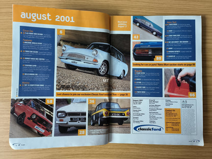 CLASSIC FORD Magazine August 2001 (1117) RS200 Cortina Lotus Escort