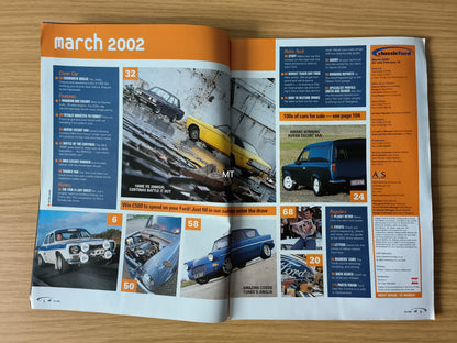 CLASSIC FORD Magazine March 2002 (1117) Anglia Cortina Mk1 Escort