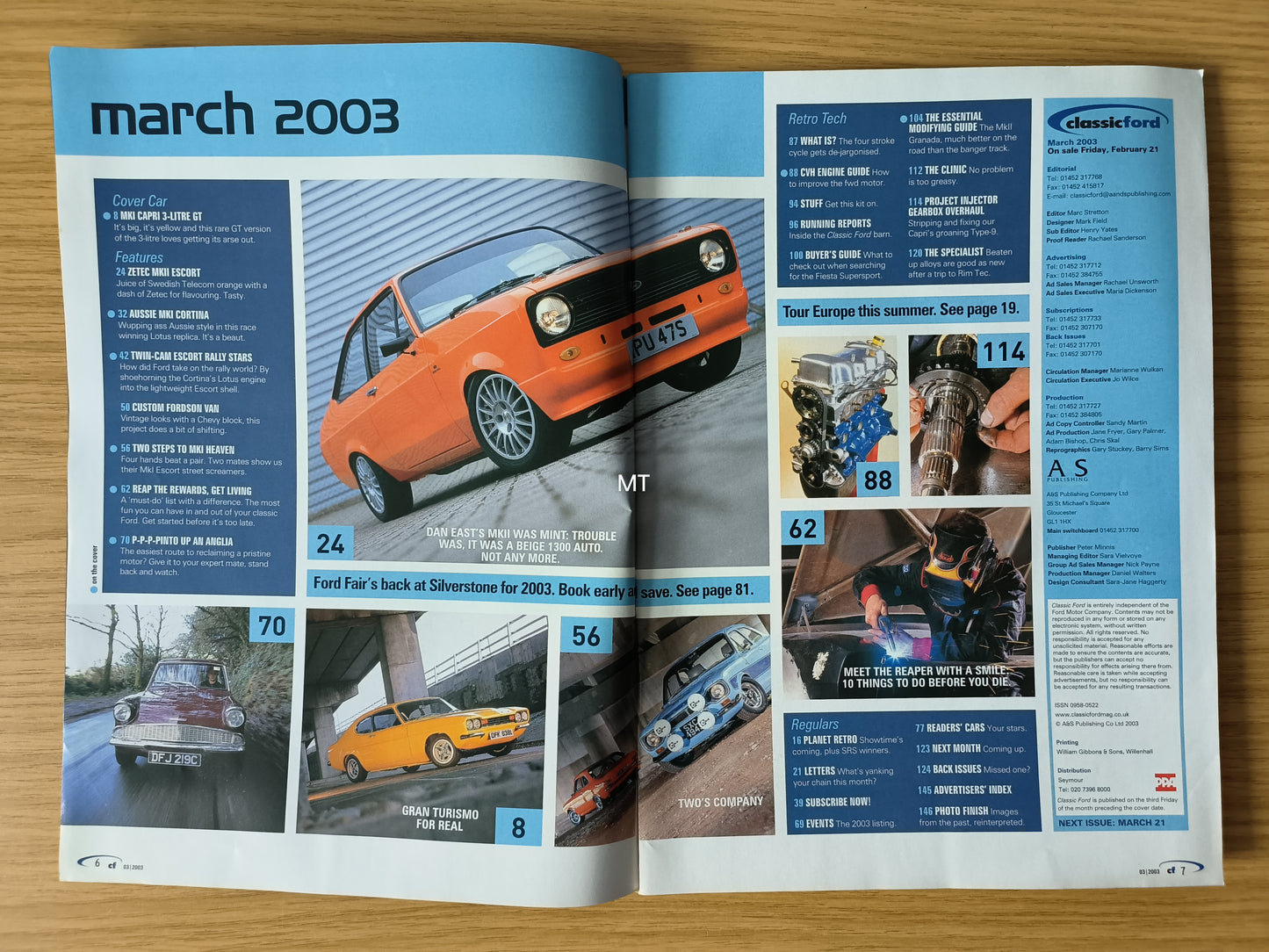 CLASSIC FORD Magazine March 2003 (1117) 3.0 Capri GT Lotus Escort Mk2 Granada