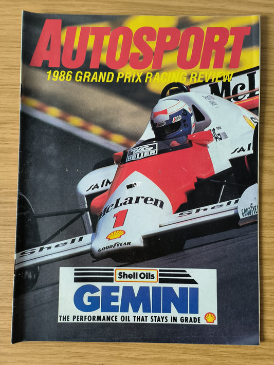 Autosport Magazine (RARE)(1118) 1986 Grand Prix Racing Review Prost Senna Mansell F1 Season Annual Magazine