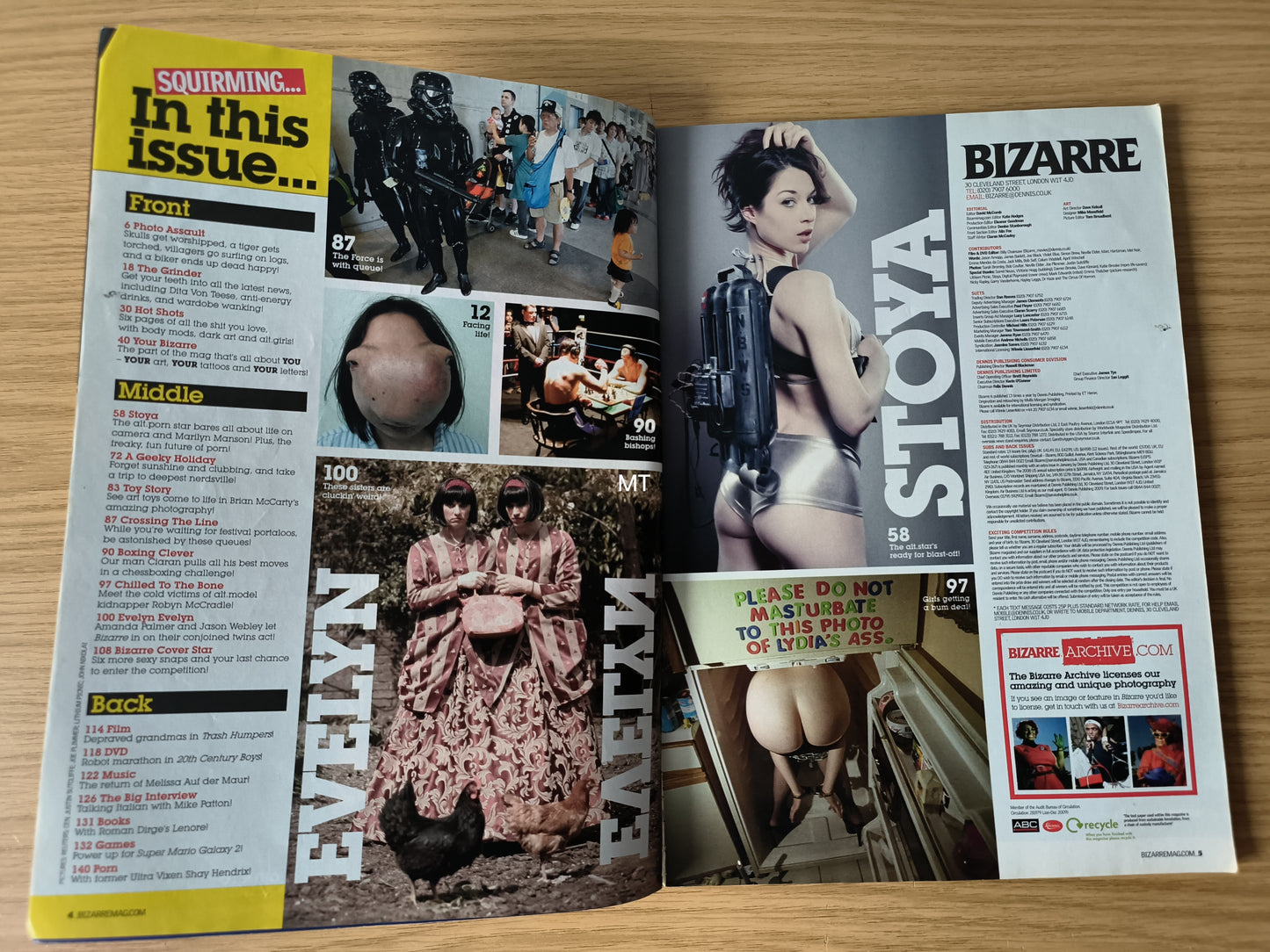 BIZARRE Magazine July 2010 (1120) POSTER Stoya Androids Sport Amanda Palmer Mike