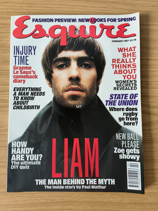 Esquire Magazine February 1997 (RARE)(1122) Liam Gallagher Oasis Graeme Le Saux Zoe Ball