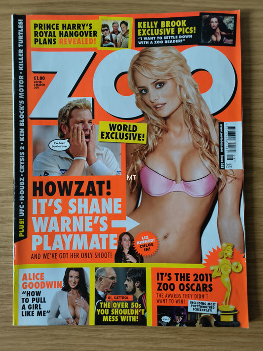 ZOO Magazine 25 February – 3 March 2011 | Kelly Brook | Alice Goodwin POSTER | Shane Warne | Prince Harry
