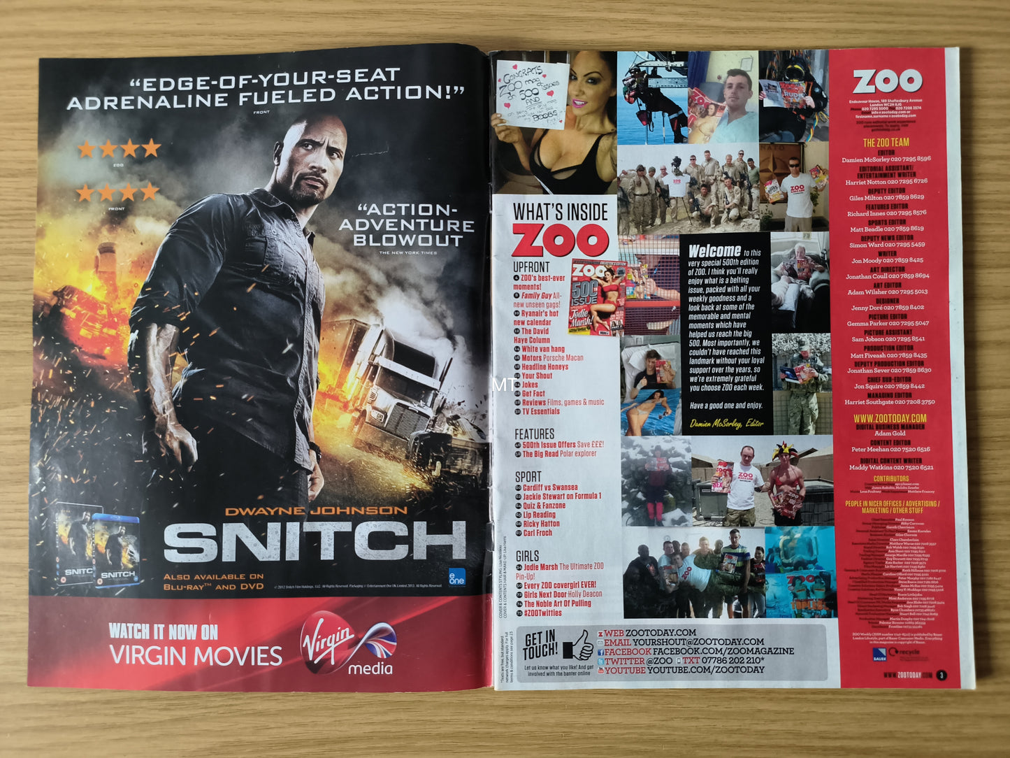 ZOO Magazine 1–7 November 2013 | Jodie Marsh | 500th Issue Collector’s Edition | Life-Size Poster