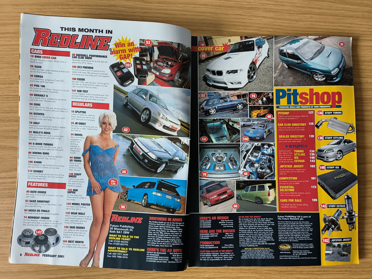 Redline Magazine Pattern Redline Magazine February 2001 | Jo Guest | 380BHP BMW | Gran Turismo ...