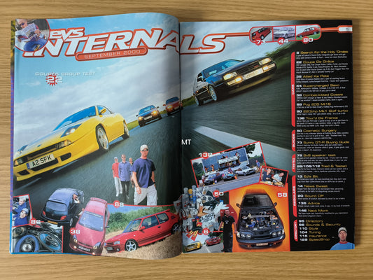 Revs Magazine September 2000 Sapphire Cossie 400bhp Supercharged Saxo VR6 Corrado Fiat Coupe Turbo Calibra Turbo Prelude VTEC Mk1 Turbo Golf 205 GTI Delta Integrale
