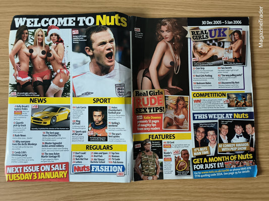 Nuts Magazine Dec 2005–Jan 2006 Kelly Brook Topless Katie Downes Sarah Ellie